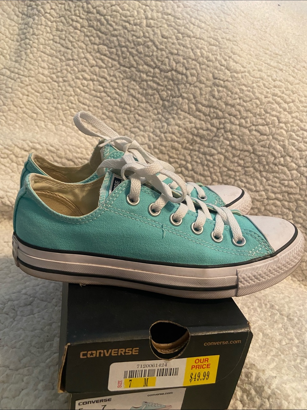 Women’s Low Top Sneakers in Teal - Picture 6 of 11